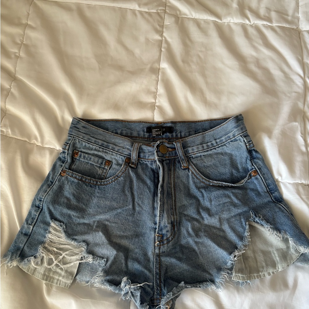 High waisted Distressed Denim Shorts